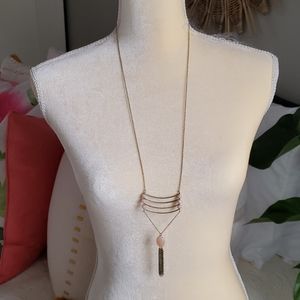 Chevron Pink and Bonze necklace